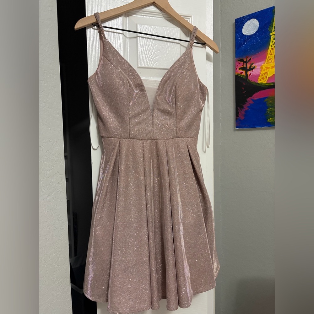 B Darlin Sparkling Blush Mini Dress
